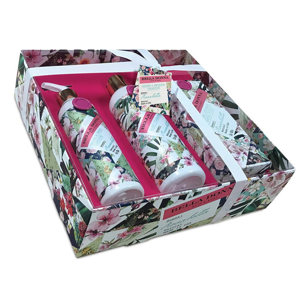 Bella Donna Cleanse And Replenish Gift Set, Rosabella, 3 Ea